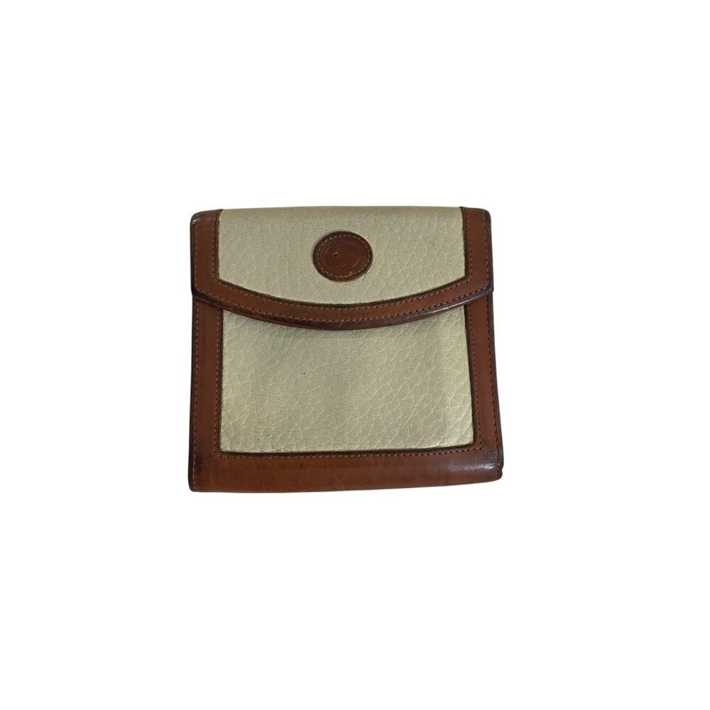 Vintage Dooney & Bourke All Weather Leather Brown Framed Snap Wallet - OS